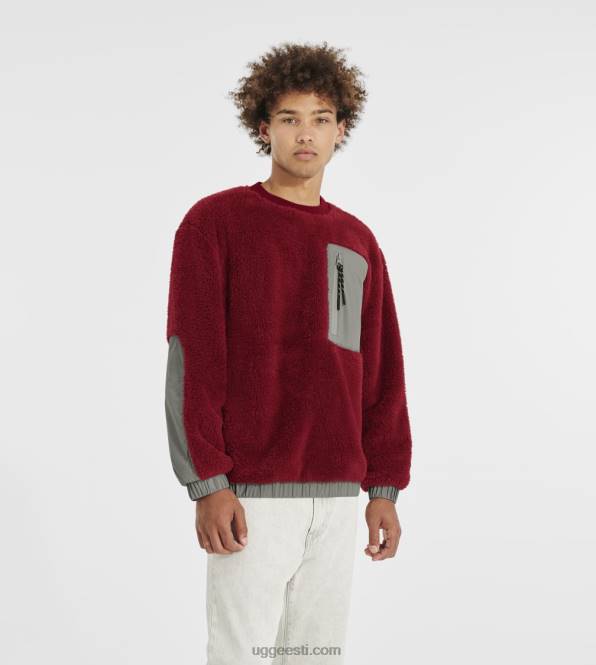 UGG mehed niko sherpa crewneck PHPB295 rikkalik punane / munakivi