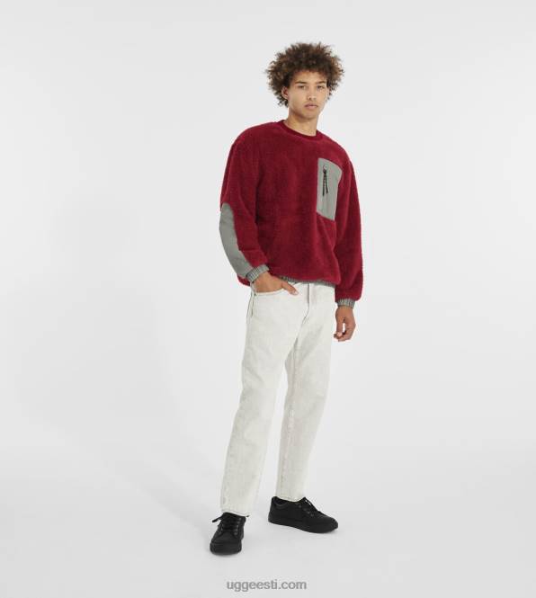 UGG mehed niko sherpa crewneck PHPB295 rikkalik punane / munakivi