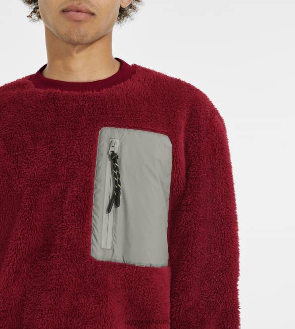 UGG mehed niko sherpa crewneck PHPB295 rikkalik punane / munakivi