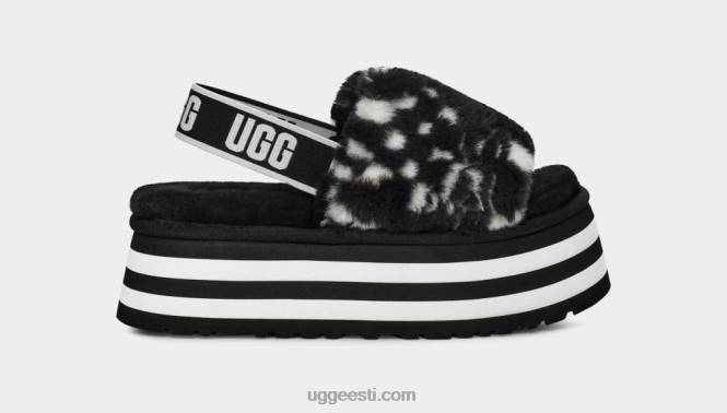 UGG naised disko kontrollib slaidi PHPB51 must valge