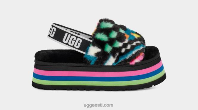 UGG naised disko kontrollib slaidi PHPB58 must multi