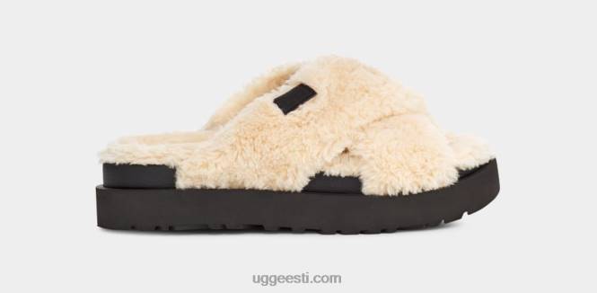 UGG naised fuzz suhkru rist slaid PHPB477 naturaalne/must