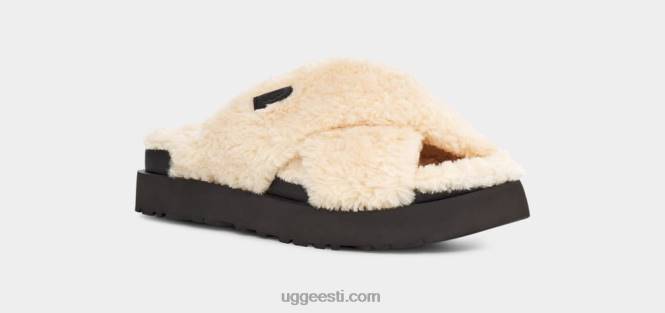 UGG naised fuzz suhkru rist slaid PHPB477 naturaalne/must