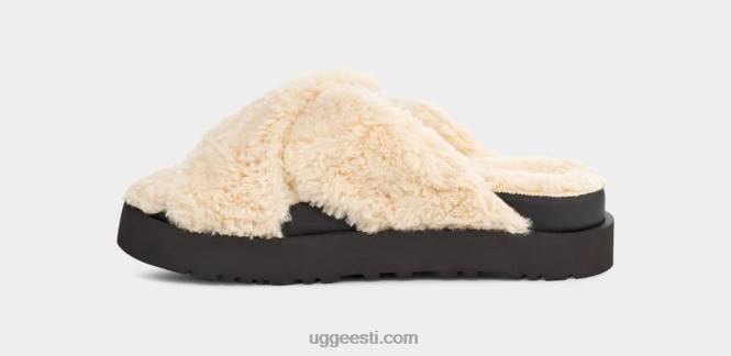 UGG naised fuzz suhkru rist slaid PHPB477 naturaalne/must