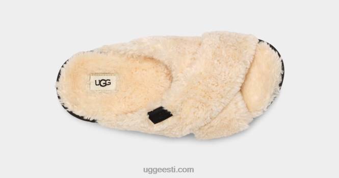 UGG naised fuzz suhkru rist slaid PHPB477 naturaalne/must