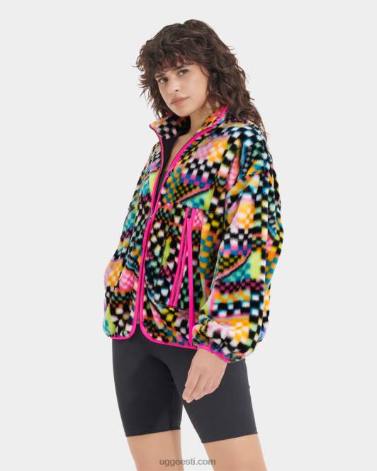 UGG naised marlene checks print kunstkarusnahast jope PHPB182 mustad multitšekid