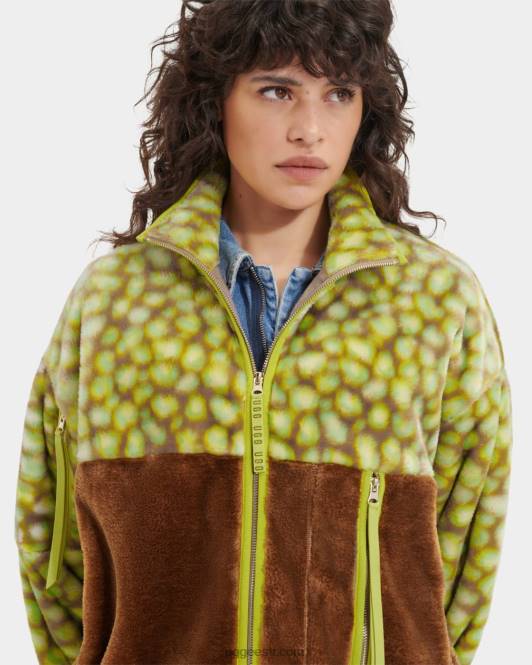 UGG naised marlene mustriga kunstkarusnahast jope PHPB105 edamame täpiline