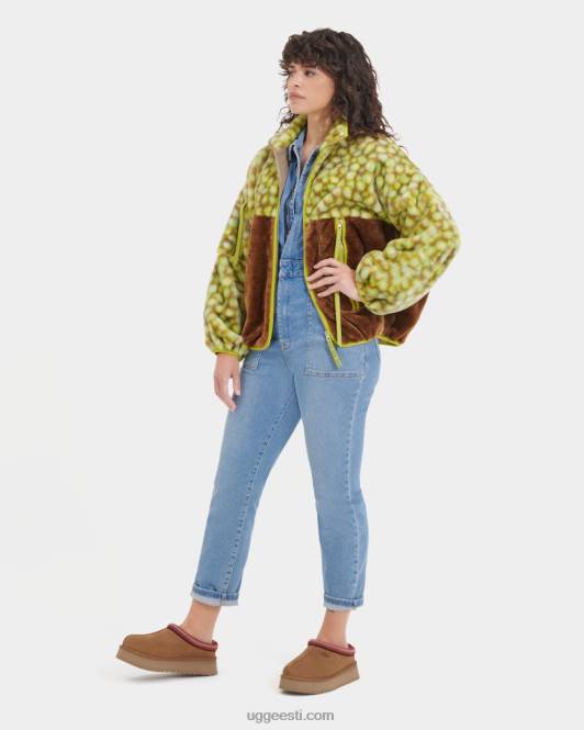 UGG naised marlene mustriga kunstkarusnahast jope PHPB105 edamame täpiline