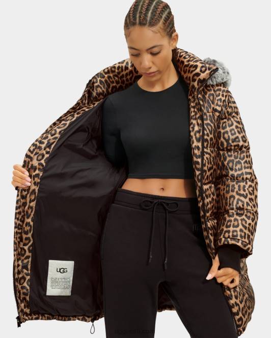 UGG naised ozzy keskmise pikkusega puhvis jope PHPB1178 leopard