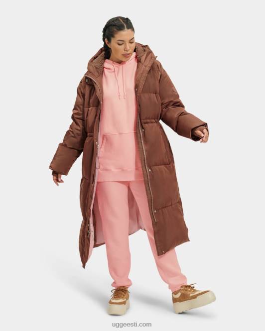 UGG naised keeleliselt pikk mantel PHPB2154 tume kastan