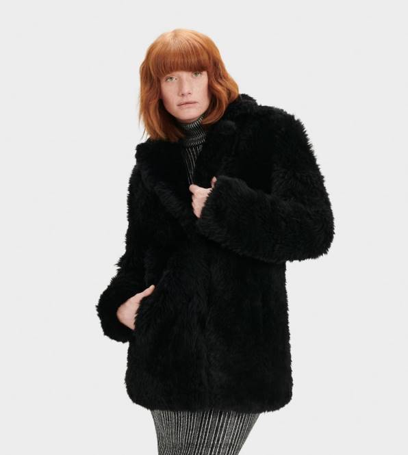 UGG naised lianna lühike shearling mantel PHPB1172 must