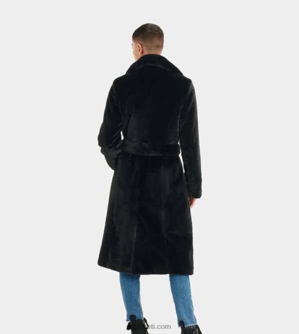 UGG naised lucinda pikk kunstkarusnahast mantel PHPB1190 tint must