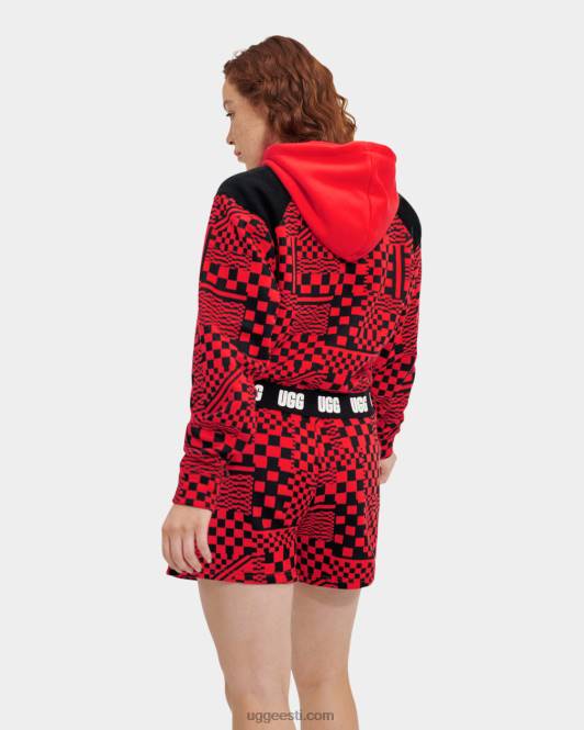 UGG naised mallory kärbitud kapuutsiga tšekid PHPB1237 süüdata/mustad tšekid