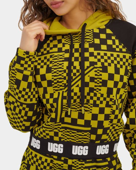 UGG naised mallory kärbitud kapuutsiga tšekid PHPB1238 mõnu/mustad tšekid