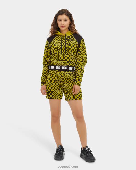 UGG naised mallory kärbitud kapuutsiga tšekid PHPB1238 mõnu/mustad tšekid