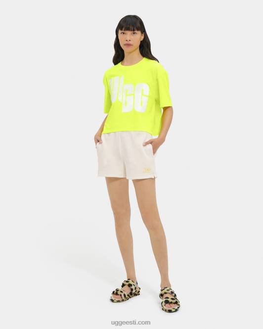 UGG naised fionna logoga tee PHPB1323 highlighter/valge