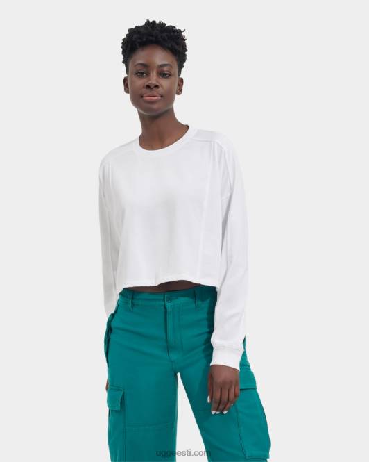 UGG naised delylah pikkade varrukatega crop top PHPB2173 valge