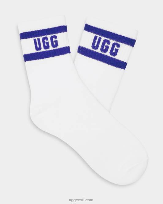 UGG naised diersoni logoga veerandsokk PHPB382 valge/sügavmereline